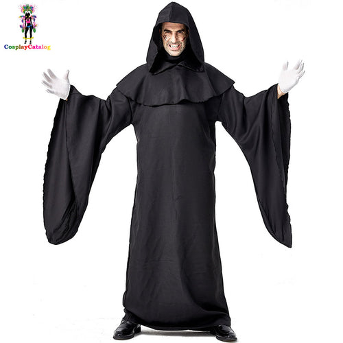 Dark Evil Spirit Black Simple Robe Demon Follower Costume