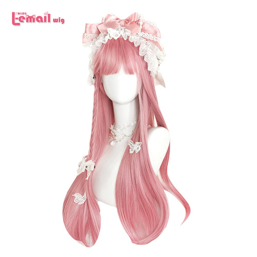Wig Long Pink Lolita Wigs 73cm Straight Woman