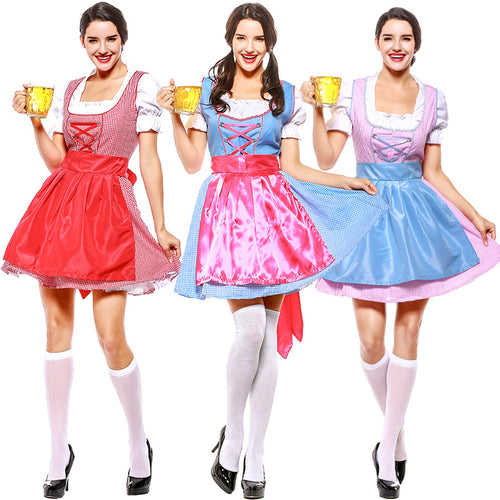 German Beer Girl Maid Plaid Oktoerfest