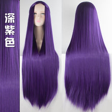 Load image into Gallery viewer, Pink Green Purple Black Wig 100CM/40&quot; Synthetic Heat Resistant Fiber