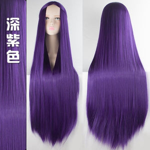Pink Green Purple Black Wig 100CM/40" Synthetic Heat Resistant Fiber
