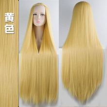 Load image into Gallery viewer, Pink Green Purple Black Wig 100CM/40" Synthetic Heat Resistant Fiber