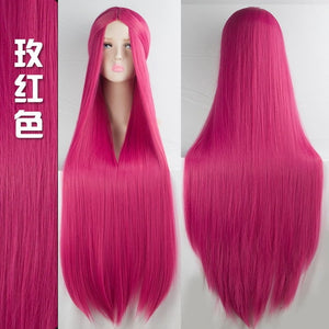 Pink Green Purple Black Wig 100CM/40" Synthetic Heat Resistant Fiber