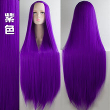 Load image into Gallery viewer, Pink Green Purple Black Wig 100CM/40" Synthetic Heat Resistant Fiber