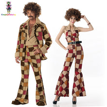 Load image into Gallery viewer, Punk Singer Couple Lattice Printing Costumes Hip Hop Vintage