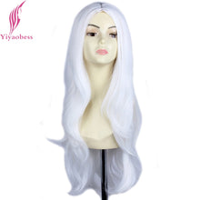 Load image into Gallery viewer, Yiyaobess 28inch Long Wavy White Cosplay Wig