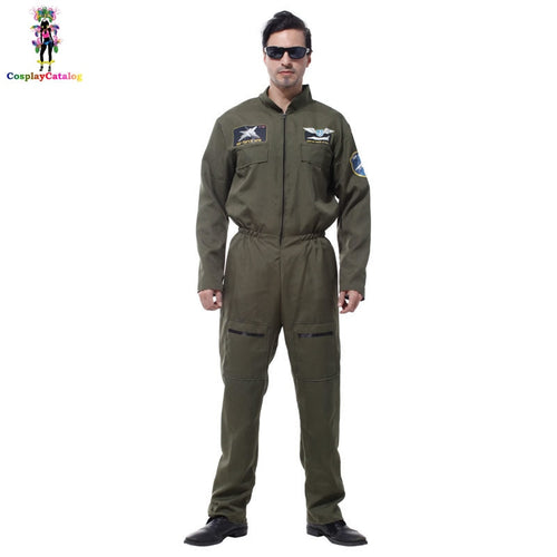 Mens Pilot Aviator Top Gun Paratrooper Flight Suit