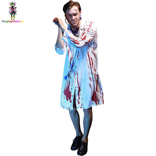 Bloodstained Men's Doctor Robe with Stethoscope