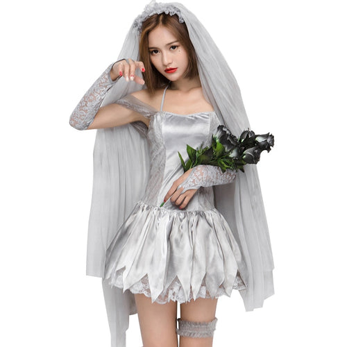 Halloween Gray Print Ghost Corpse Bride Horror Wedding
