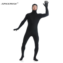 Load image into Gallery viewer, Adult Face Open Black Zentai Suit Men One Piece Lycra